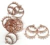 5 Pairs of 35x33mm Round Chandelier Bright Copper Earrings